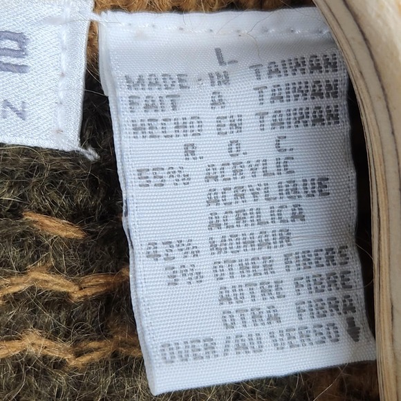 Vintage Liz Claiborne Collection Cardigan Womens Large Brown Green‎ Mohair Plaid - Picture 4 of 9